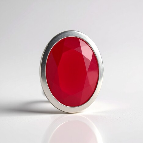 Ciondolo in argento con Calcedonio Rosa (MONOSONO COLLECTION)
