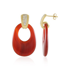 Red Onyx Silver Earrings