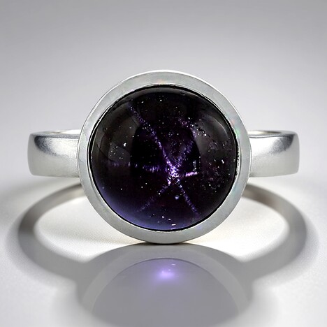 Anello in argento con Granato Stellato