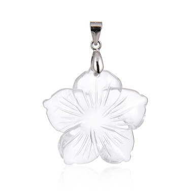 Colgante en plata con Cuarzo blanco