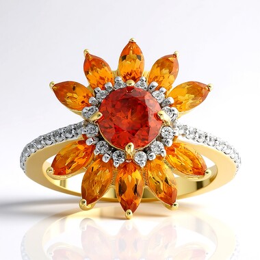 Zilveren ring met een sfaleriet (de Melo Essence)