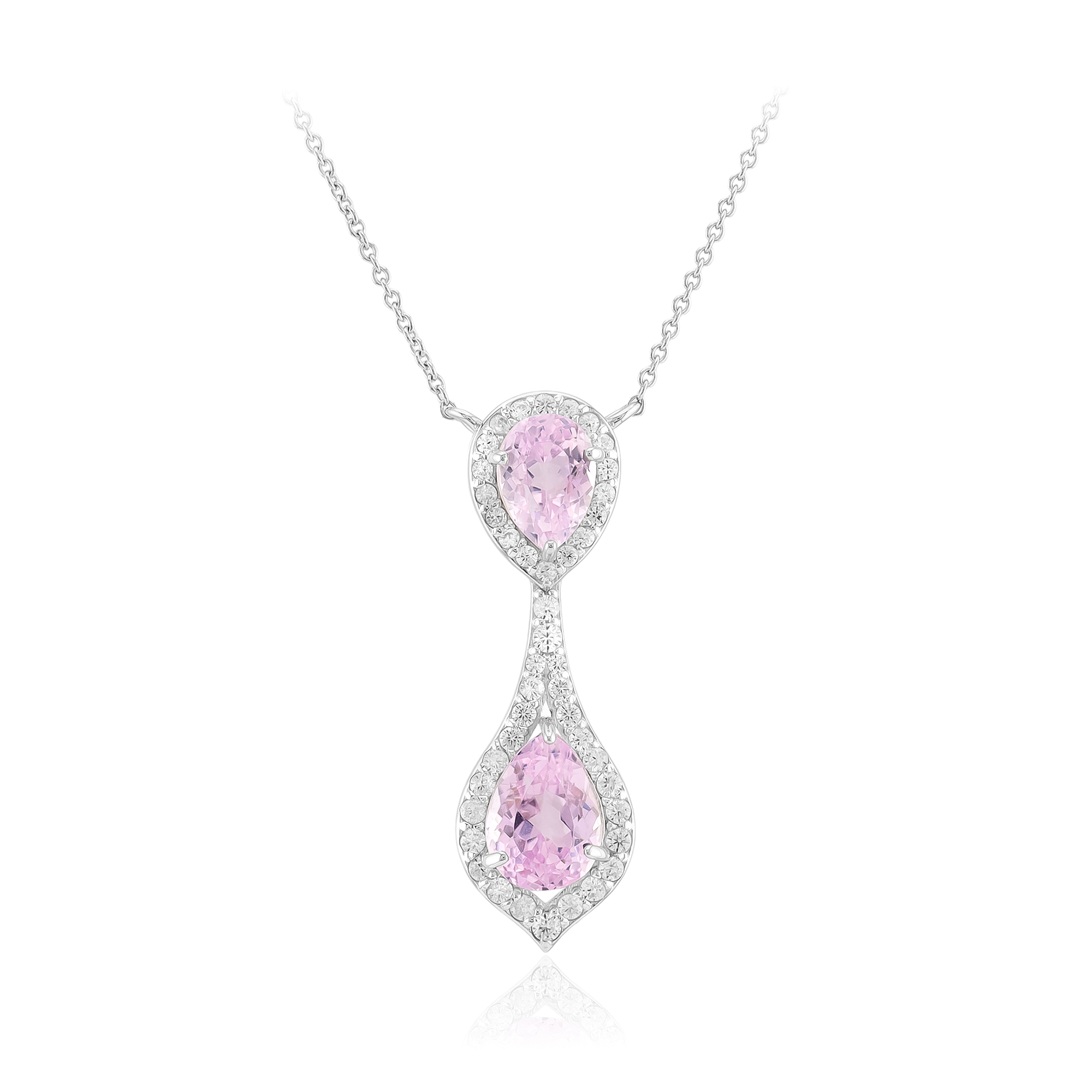 Kunzite Silver Necklace-8128QW | Juwelo