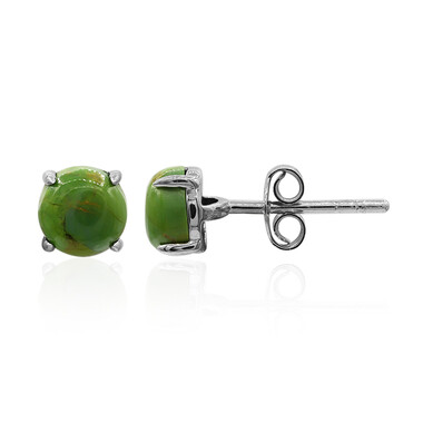 Pendientes en plata con Turquesa verde Mohave Kingman