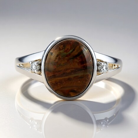 Anello in argento con Pietersite Dorata