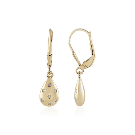 Zilveren oorbellen met I3 (J) Diamanten