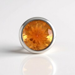 Ciondolo in argento con Quarzo Arancione (MONOSONO COLLECTION)