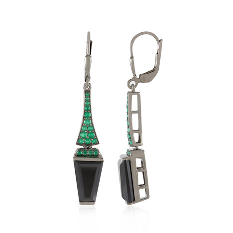 Orecchini in argento con Spinello Nero (KM by Juwelo)