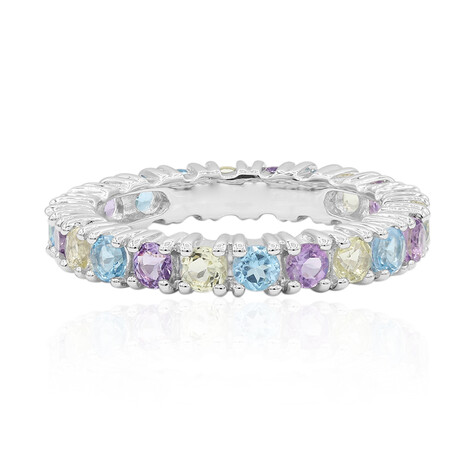 Bague en argent et Topaze bleu Suisse