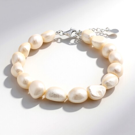 Bracciale in argento con Perla d'Acqua Dolce Bianca (TPC)