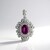 Pendentif en argent et Grenat magenta