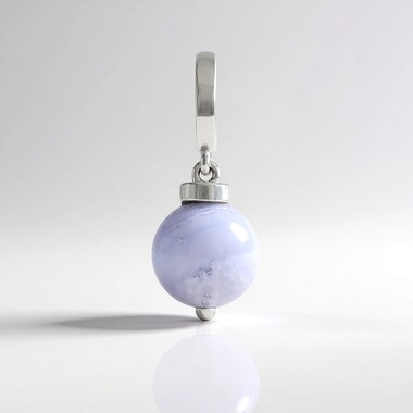 Pendentif en argent et Agate zonée bleue (MONOSONO COLLECTION)