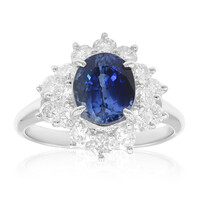 Platina ring met een Ceylon saffier (CIRARI)