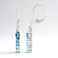 Pendientes en plata con Topacio azul cielo