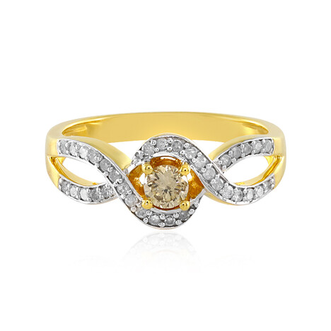 Anillo en plata con Diamante champán PK