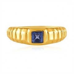 Zilveren ring met een tanzaniet (de Melo Essence)