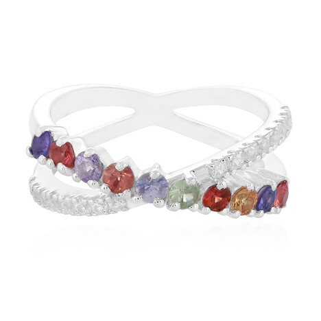 Anello in argento con Zaffiro Fancy