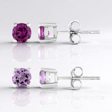 Pendientes en plata con Rodolita