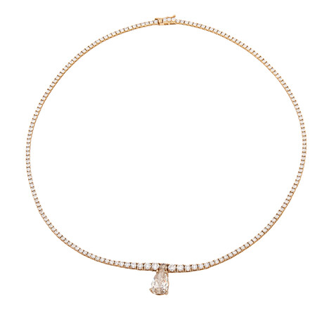 Gouden halsketting met een SI2 Champagne Diamant