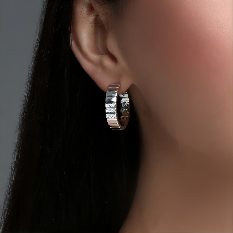 Zirkon-Silberohrringe