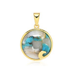 Zilveren hanger met een Turquoise mozaïek