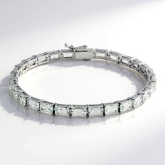 Bracelet en argent et Topaze blanche