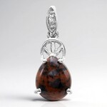 Ciondolo in argento con Ossidiana Mogano