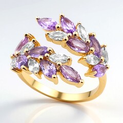 Anello in oro con Zaffiro Ceylon Porpora (non riscaldato)