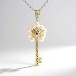Collana in argento con Perla d'Acqua Dolce Bianca (Gems en Vogue)