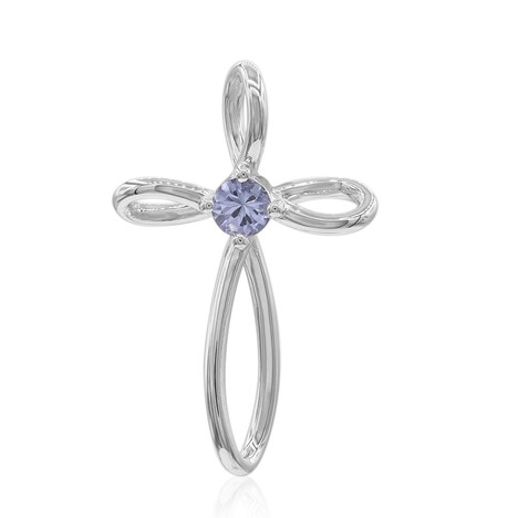 Nicht erhitzter Tansanit-Silberanhänger