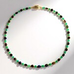 Collier en argent et Hématite dorée (Adela Silber)