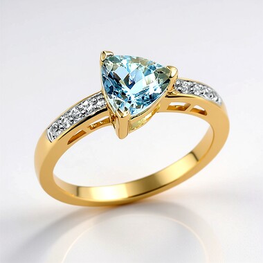 9K Ofiki Aquamarine Gold Ring