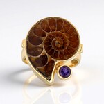 Anello in argento con Ammonite (Bali Barong)