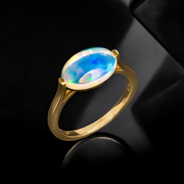 Bague en or et Opale Welo AAA (de Melo Gold)