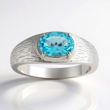 Anello in argento con Apatite Blu (de Melo)