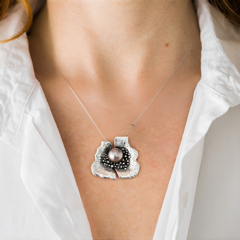 Tahitian Pearl Silver Pendant (MONOSONO COLLECTION)