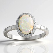 Anello in argento con Opale Australiano