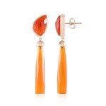 Oranger Chalzedon-Silberohrringe (KM by Juwelo)