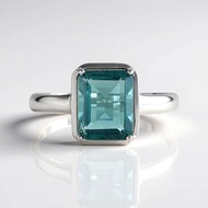 Caribbean Teal Fluorite Silver Ring