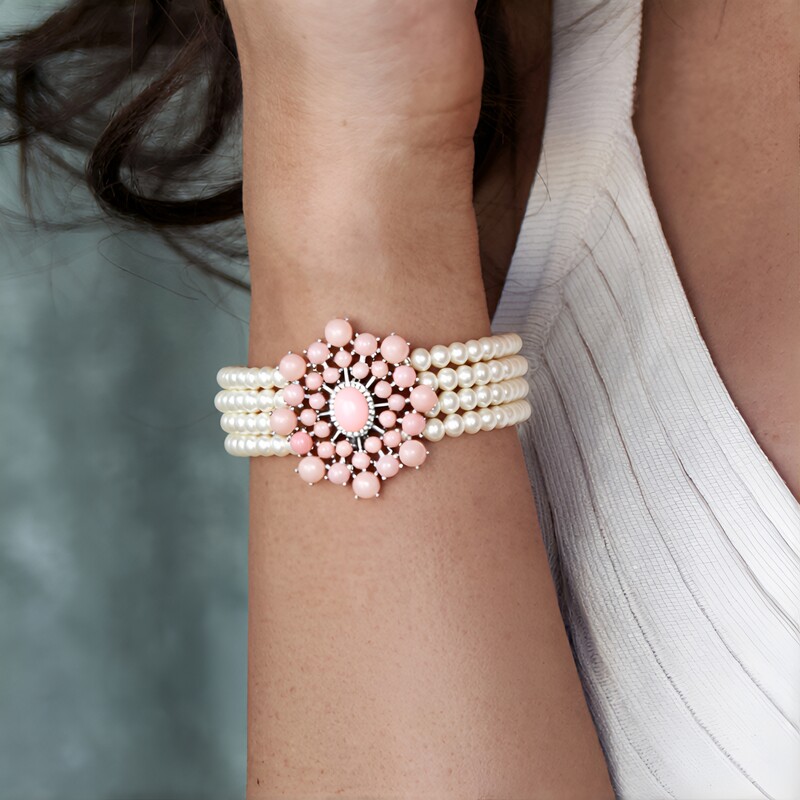 Bracciale in argento con Opale Rosa (de Melo Essence)