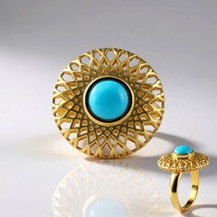 Anello in argento con Turchese Sleeping Beauty (MONOSONO COLLECTION)