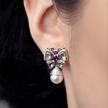 Zambian Amethyst Silver Earrings (Dallas Prince Designs)