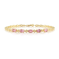 Nigerianischer Pinkfarbener Turmalin-Silberarmband