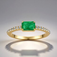 Anello in oro con Smeraldo Zambia