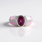Pink Topaz Silver Ring