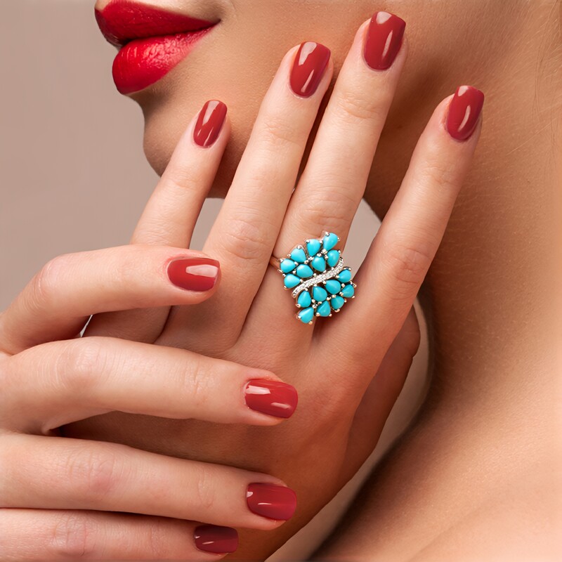 Anillo en plata con Turquesa bella durmiente (Faszination Türkis)