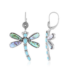 Zilveren oorbellen met Abalone schelpen