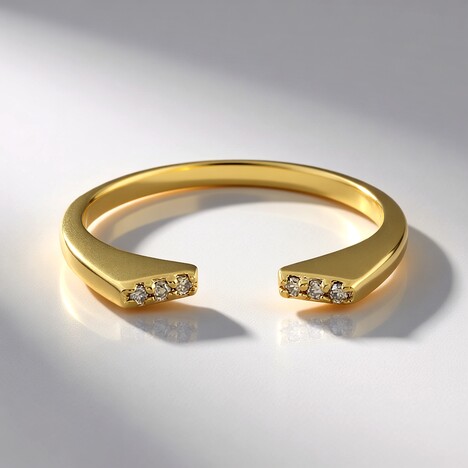 Bague en argent et Diamant champagne I3