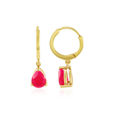 Himbeer-Chalzedon-Silberohrringe