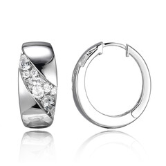 Boucles d'oreilles en argent et Topaze blanche (Adela Silber)