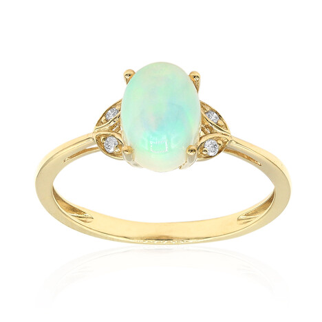 Gouden ring met een AAA Welo-opaal